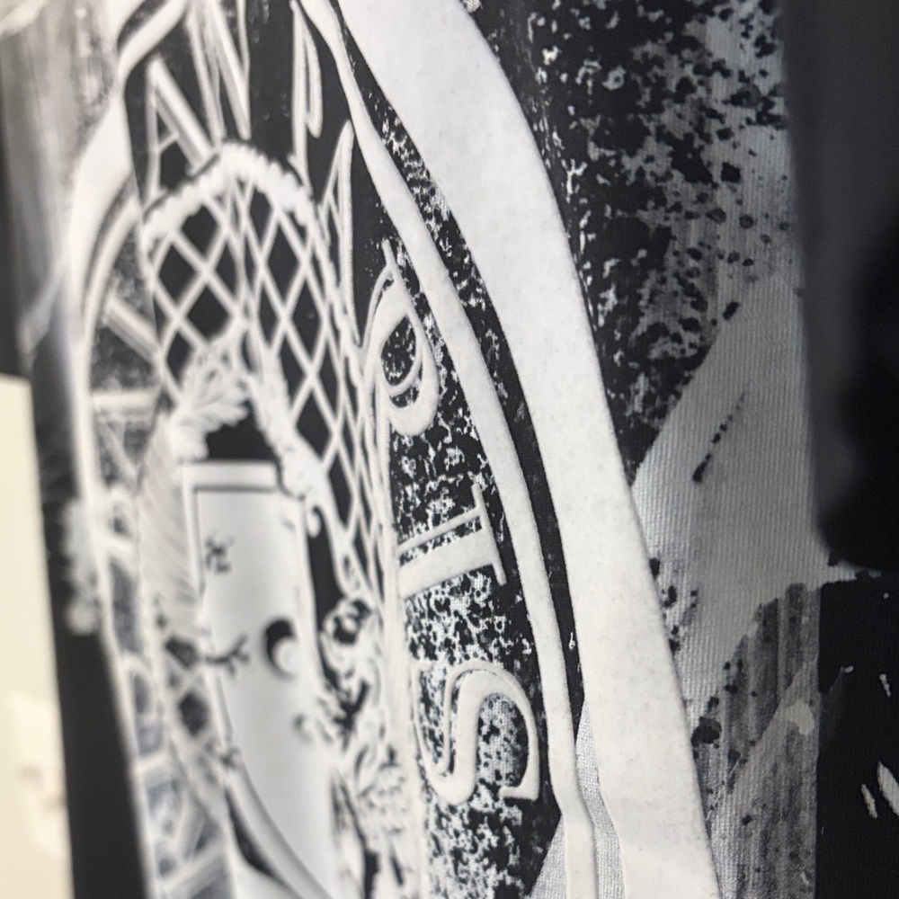 Balmain Black and White Graffiti Crest T-Shirt - Picture 5 of 9